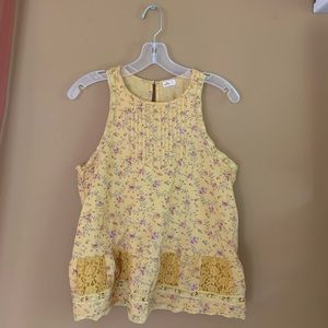 Hollister Pintuck Bodice Lace Trim Tank Top